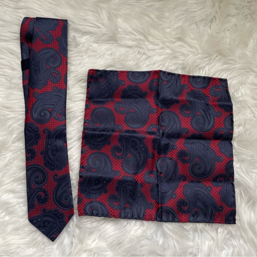 Italo Ferretti | Men’s 100% Seta-Silk Tie and Pocket Square Made in Italy